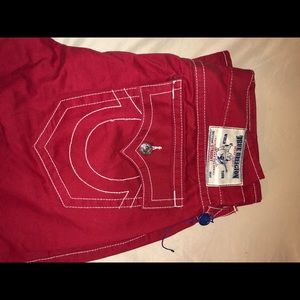 True religion red straight jeans